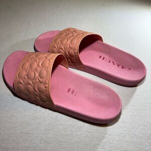 Coach Coral Pink Slide Sandals